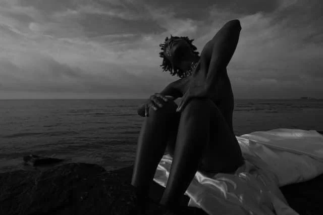 Moody sunrise portrait by the water