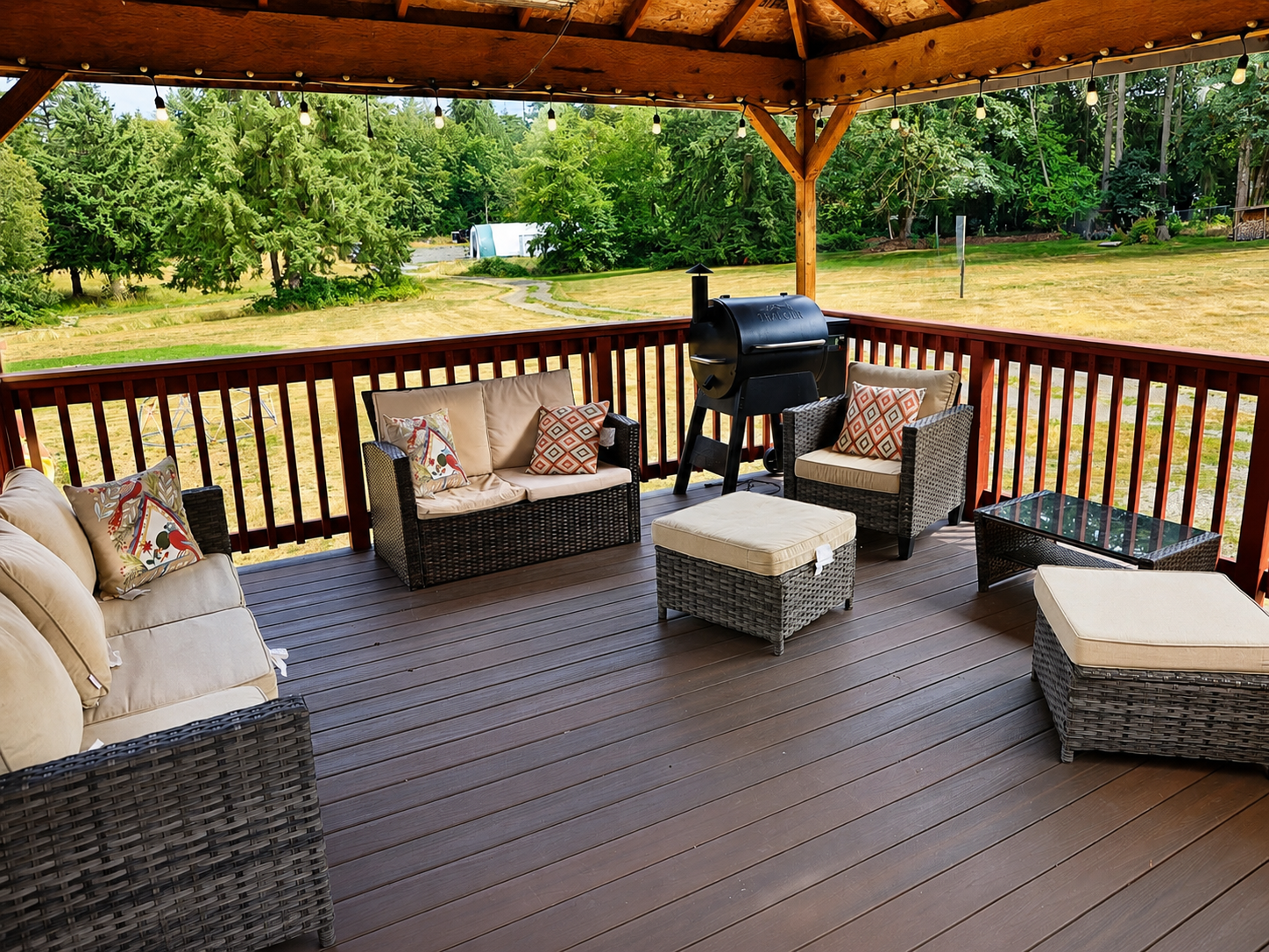 Covered patio seating