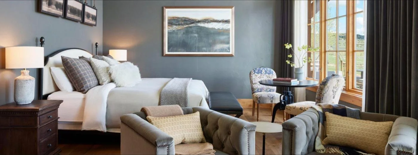 Guest suite at Brush Creek Ranch's Lodge & Spa