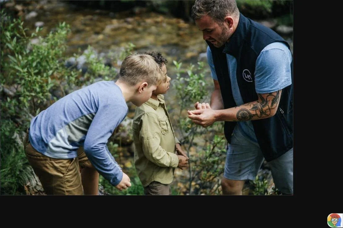Kids on a nature program at Lone Mountain Ranch