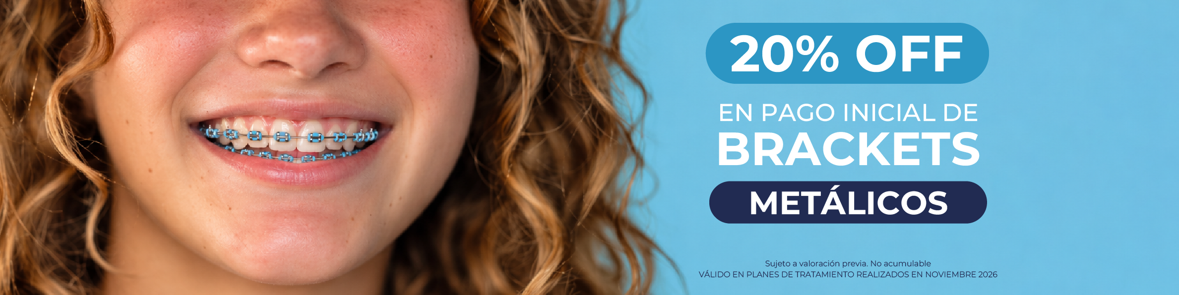 20% de descuento en pago inicial de brackets metálicos ALLDent