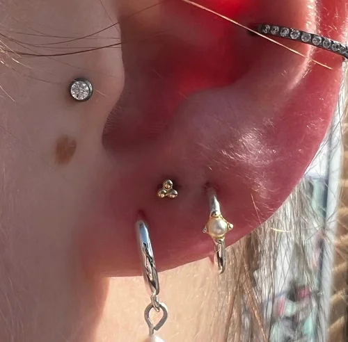 Ear lobe piercings in Hereford by Susie
