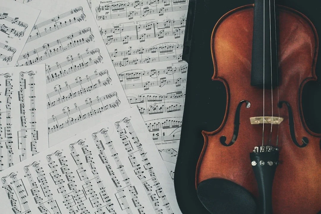 Violin on sheet music