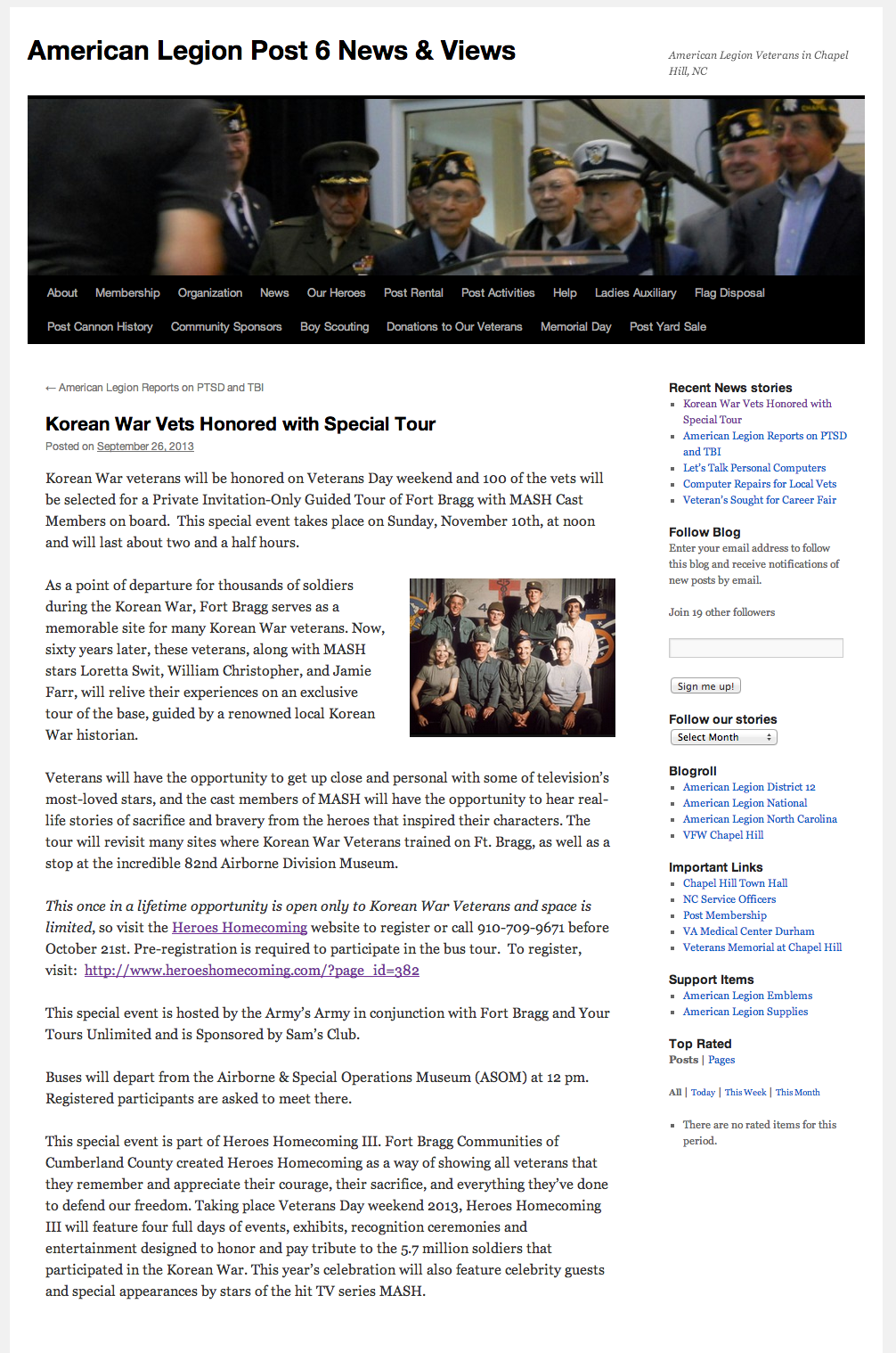 Korean War Vets Honored with Special Tour   American Legion Post 6 News   Views