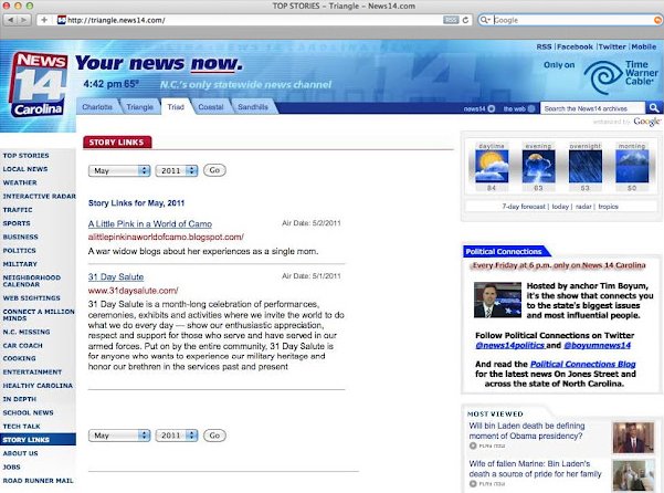3FA-103.News14Carolina.31DaySalute.05.01.11.jy