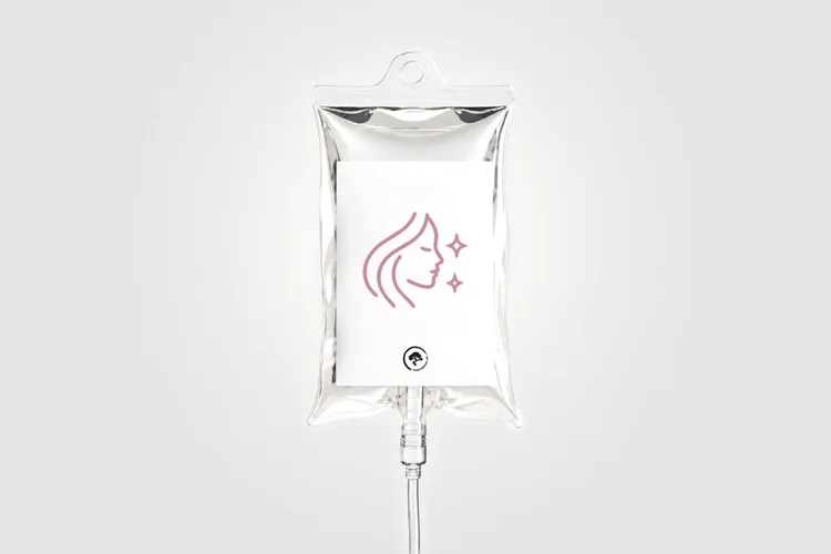 Beauty IV bag for IV therapy at Panda Revival Lab in Surrey