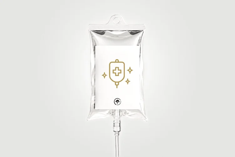 Stress IV bag for IV therapy at Panda Revival Lab in Surrey