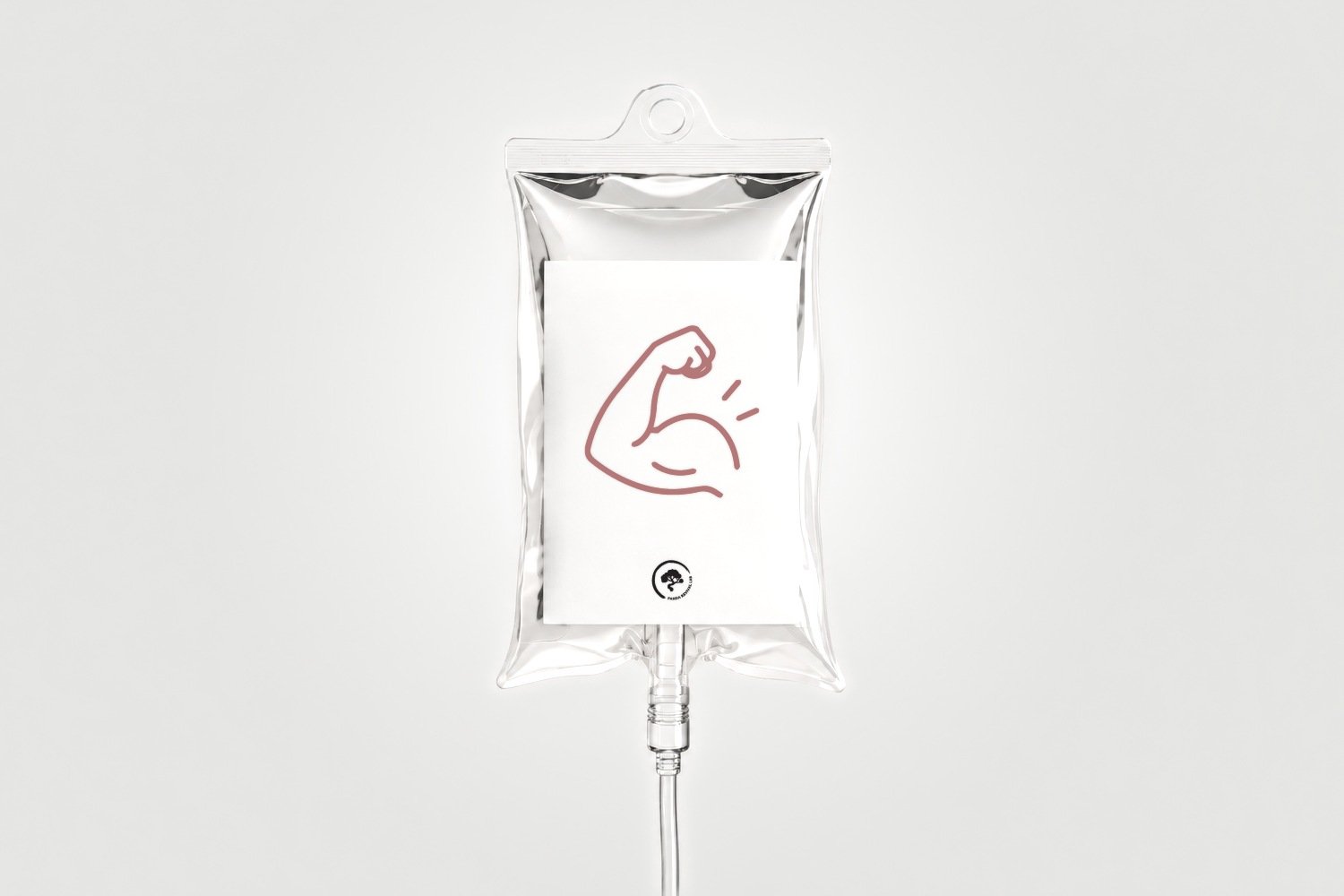 Muscle IV bag for IV therapy at Panda Revival Lab in Surrey