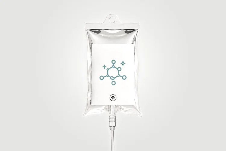 Glutathione IV bag for IV therapy at Panda Revival Lab in Surrey