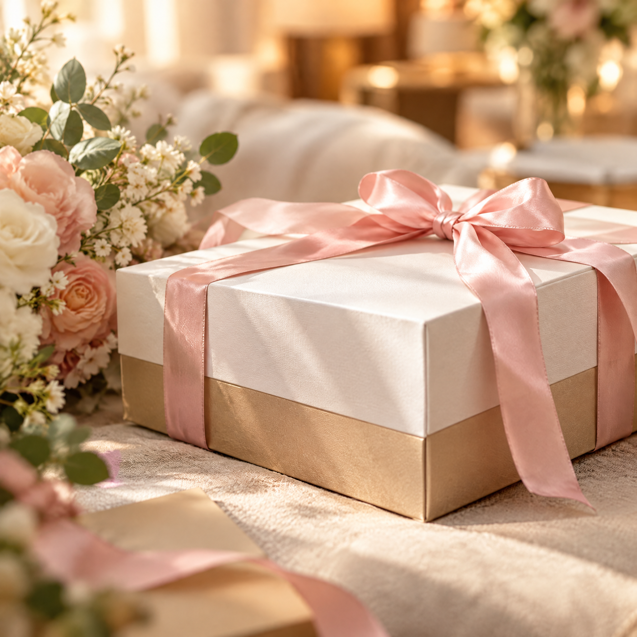 Ribbon and gift box, in detail