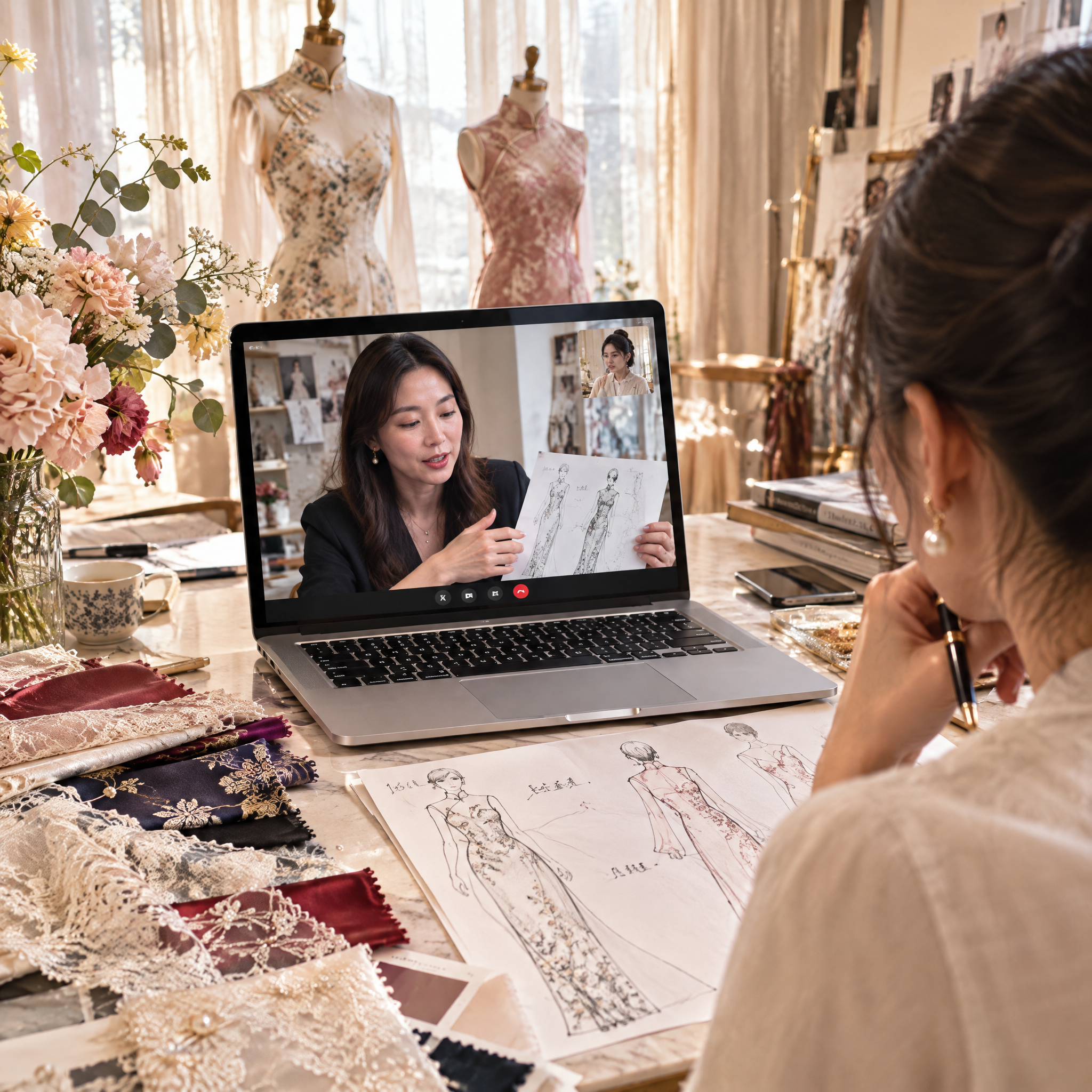 A private online consultation with the designer