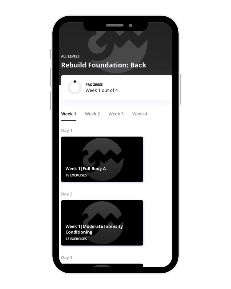 Rebuild Foundation: Back program in the app