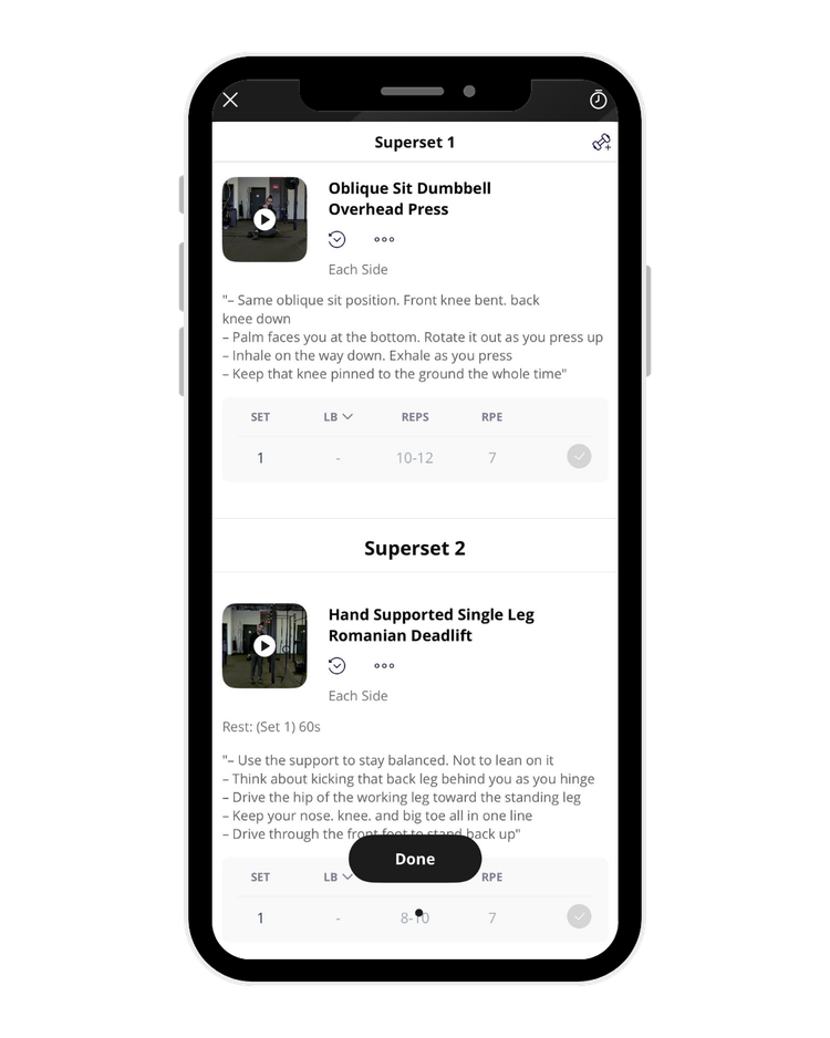 Superset view in the app