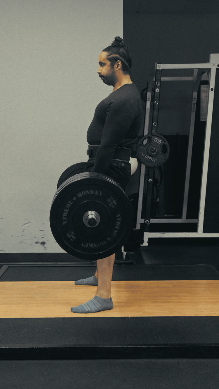 Gabe locking out a deadlift