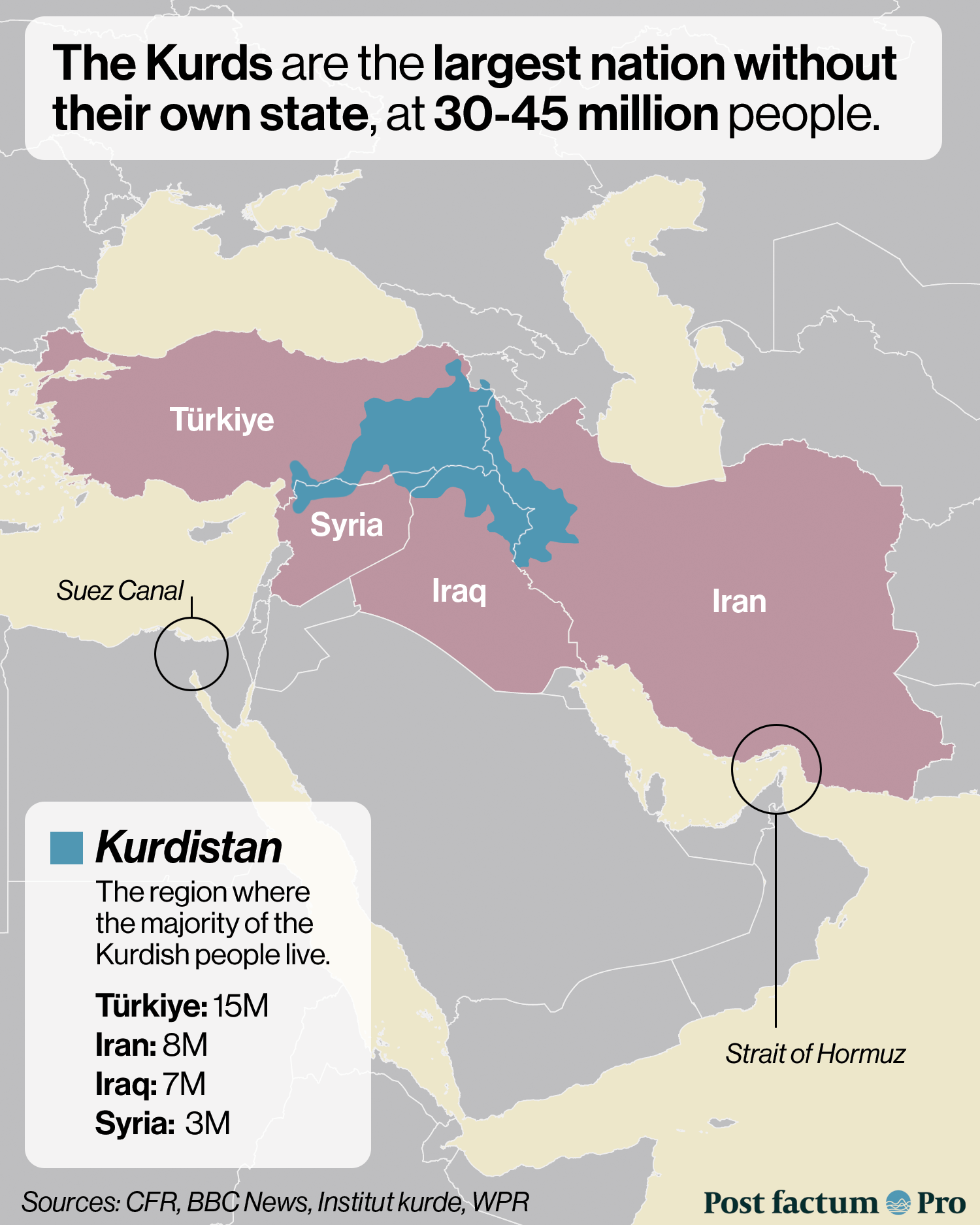 Map of Kurdish-populated areas infographic