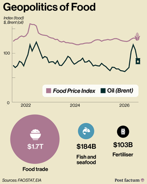 Food Geopolitics — food price and trade infographic