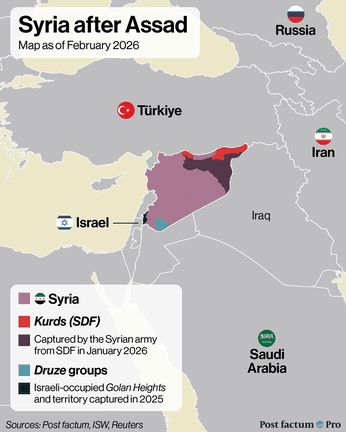 Syria after the Fall of Assad — map infographic