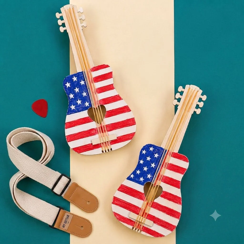 アメリカ国旗のギター工作