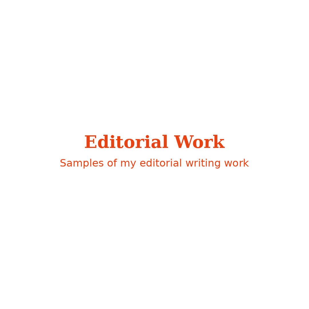 Editorial Work