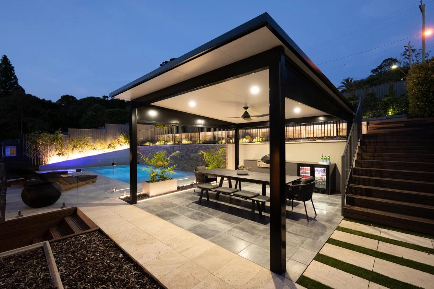 Outdoor entertaining patio designed by Port Patios