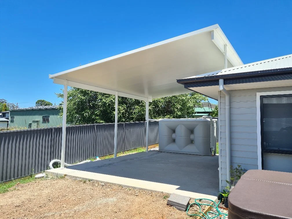 Custom patio roof structure by Port Patios