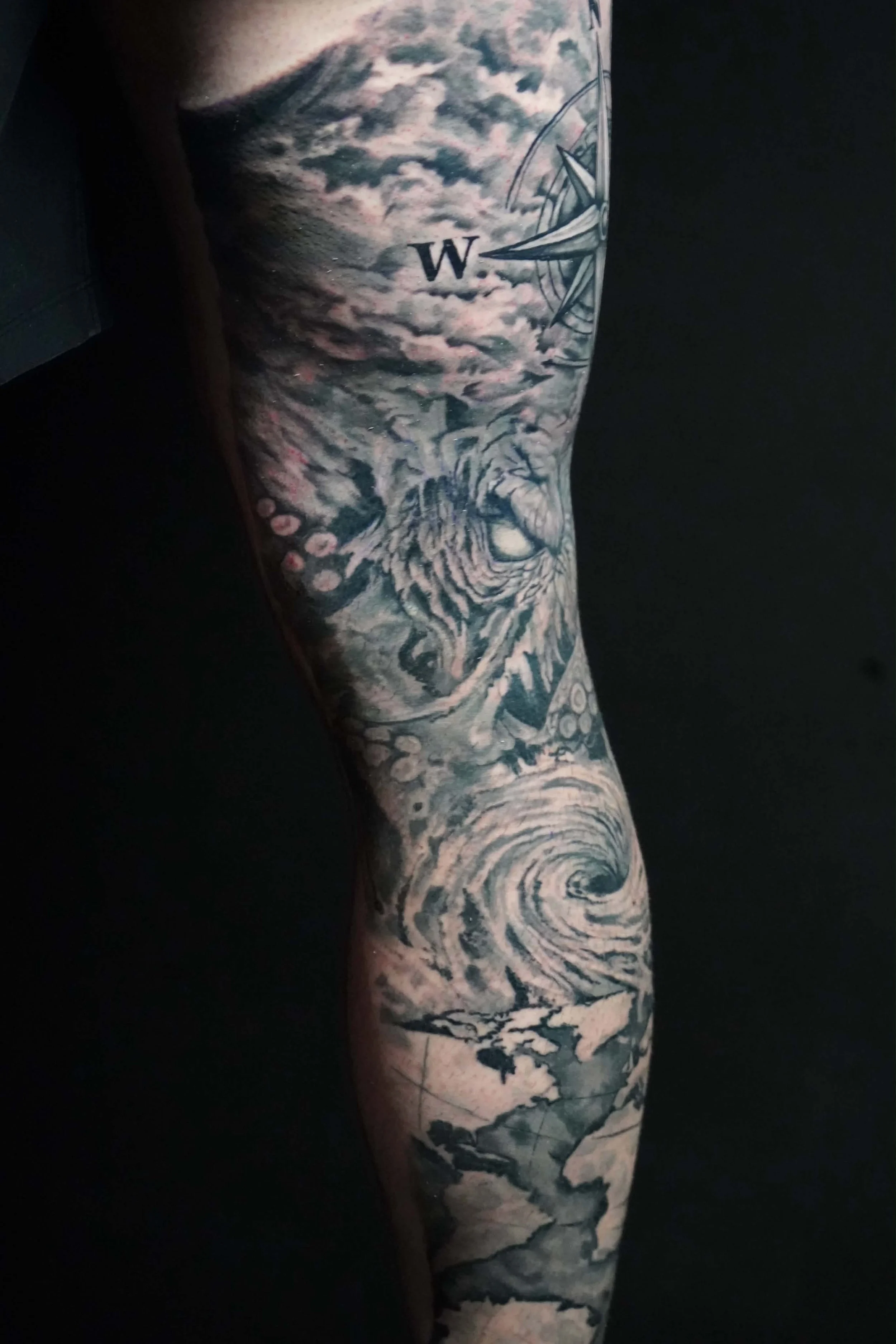 Custom black and grey tattoo by Timmy Grounds tattoo artist near Miamisburg Ohio