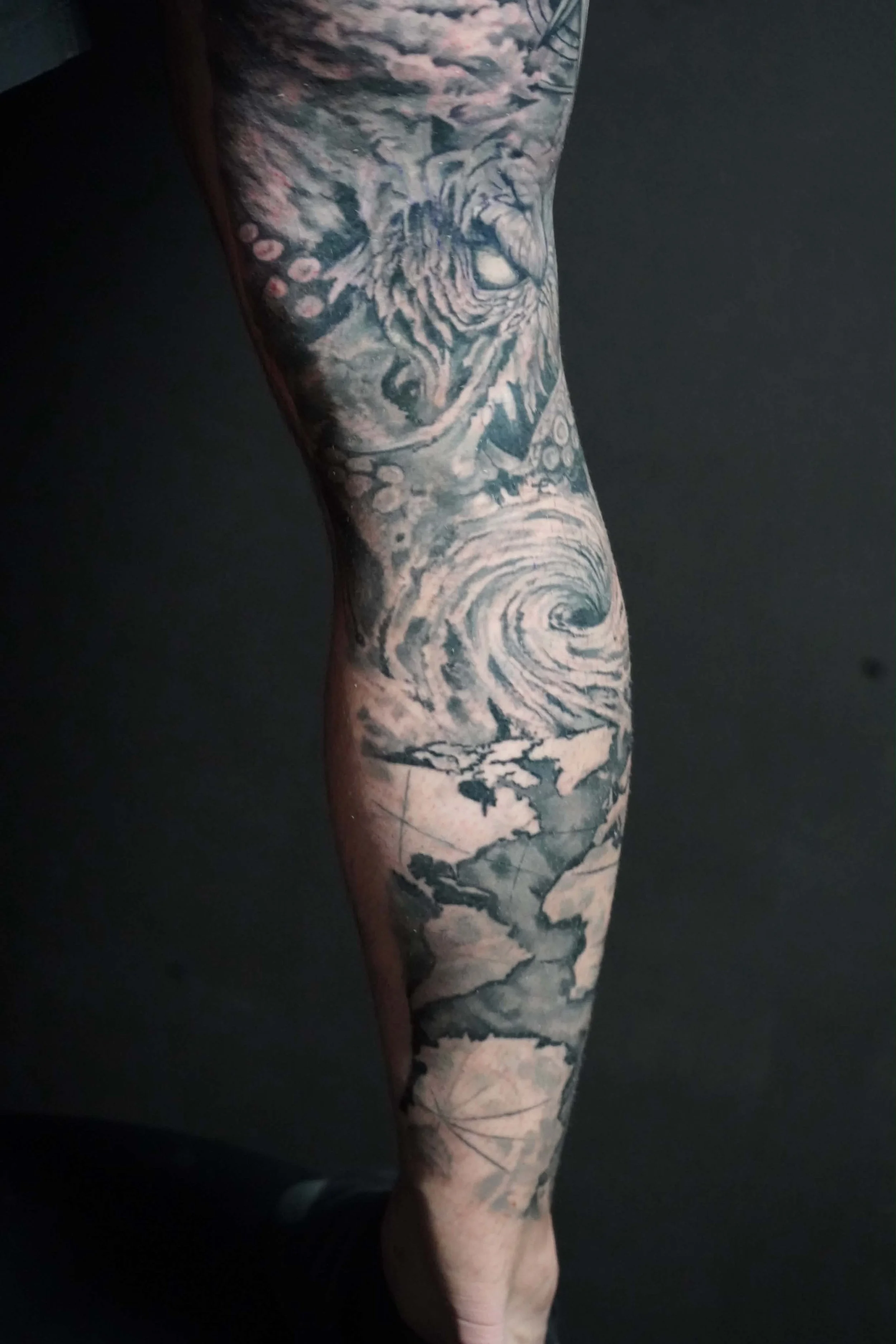 Large scale black and grey tattoo by Timmy Grounds near Dayton and Miamisburg