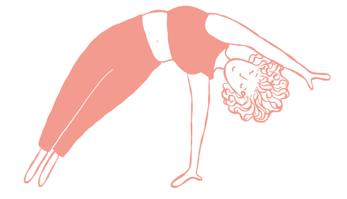 Illustration of a woman in a yoga backbend