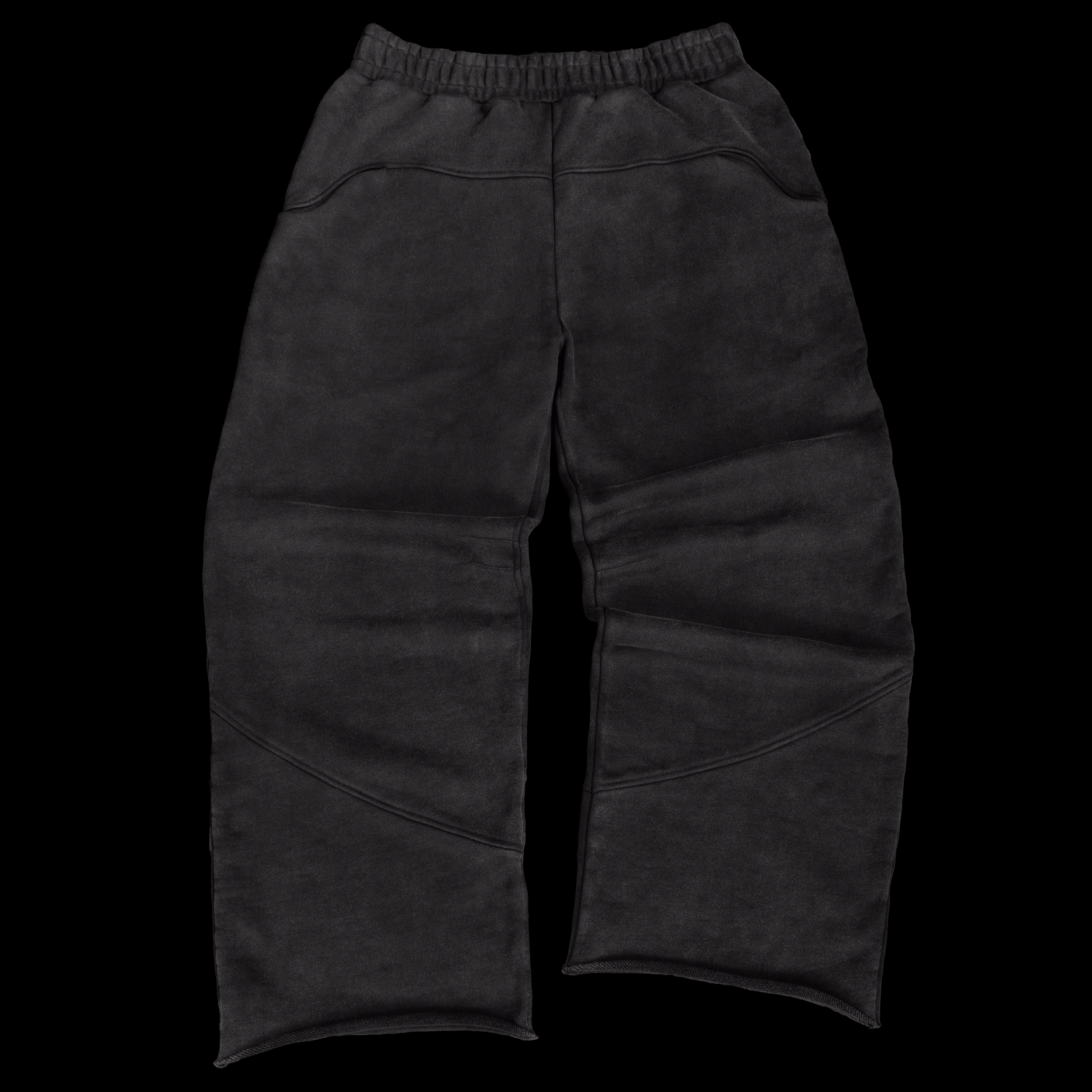 Washed black heavyweight 100% cotton sweat pant comfortable and unique, minimalist streetwear design by Anomaly X, Standard Issue