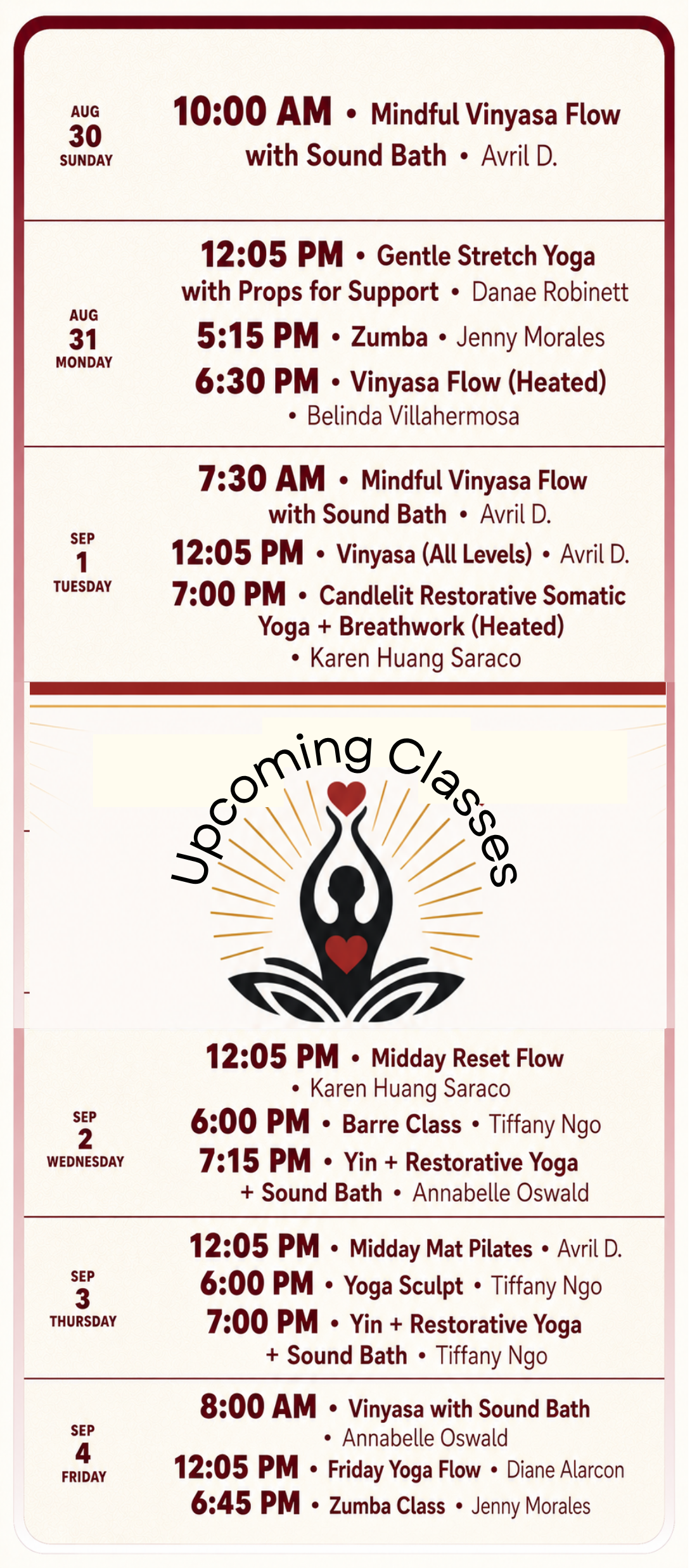 Upcoming Classes