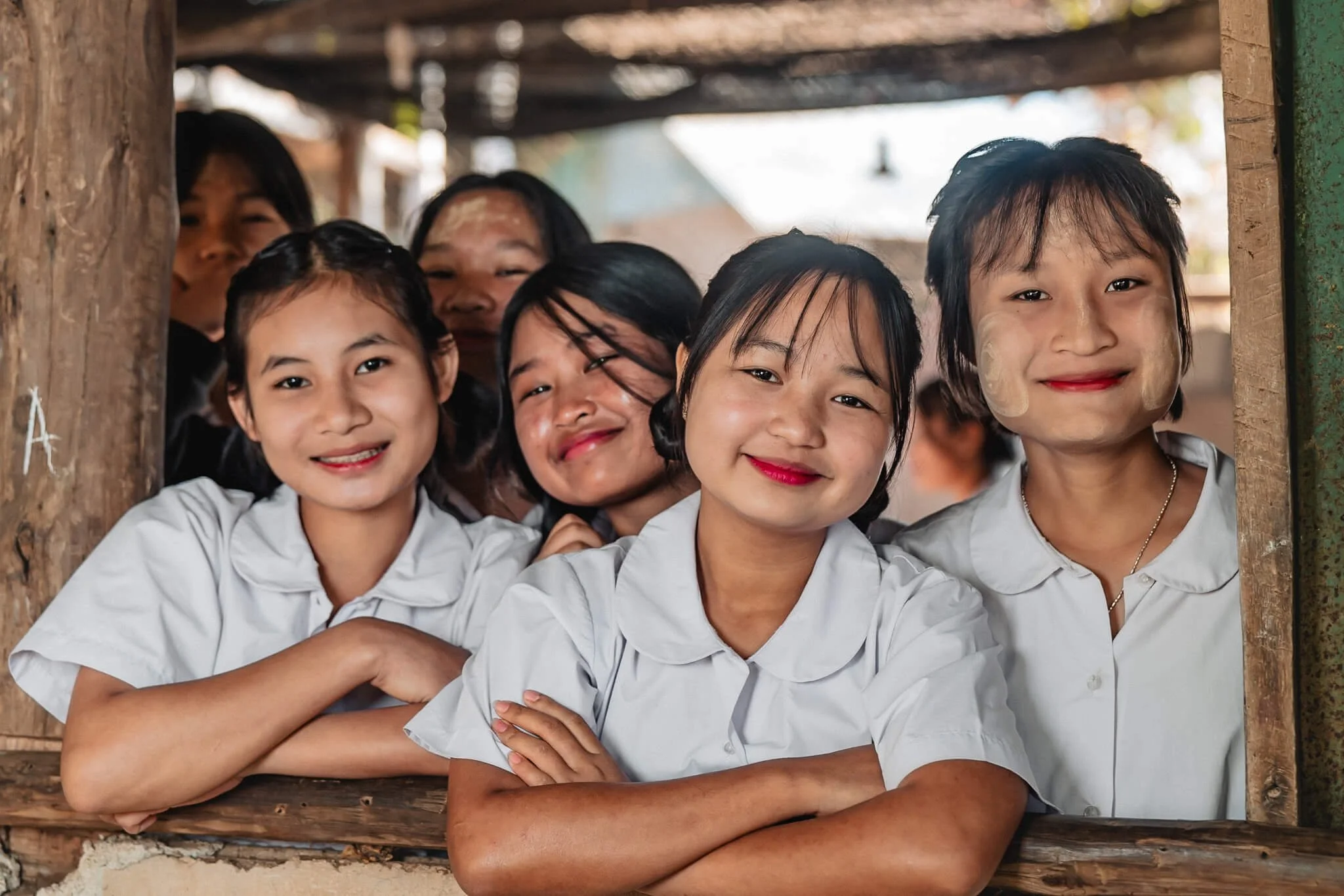 School girls in a refugee camp school for The Border Consortium.