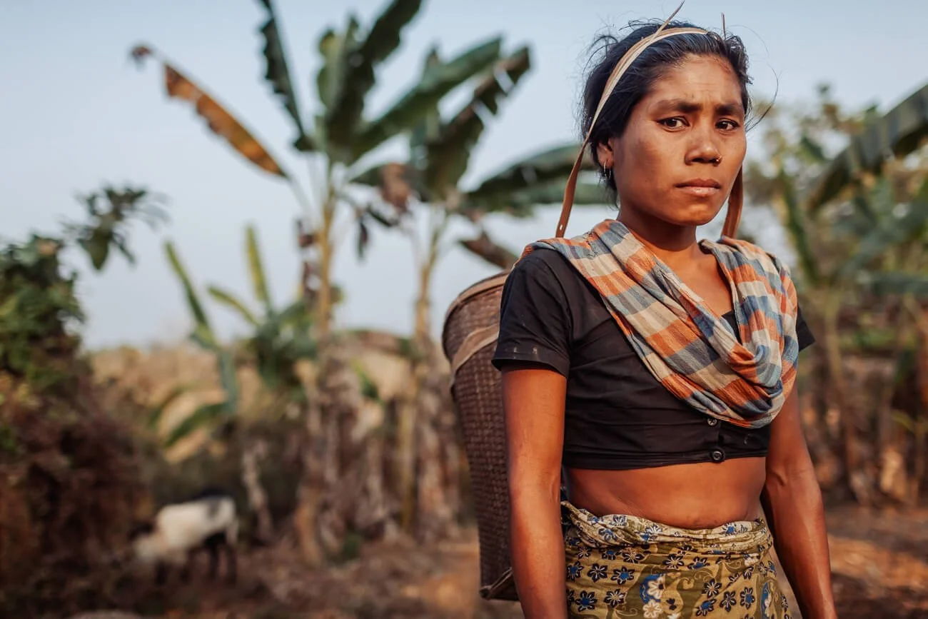 Chakma woman portrait in a remote Bangladesh village in Khagrachhari, Helen Keller International HKI