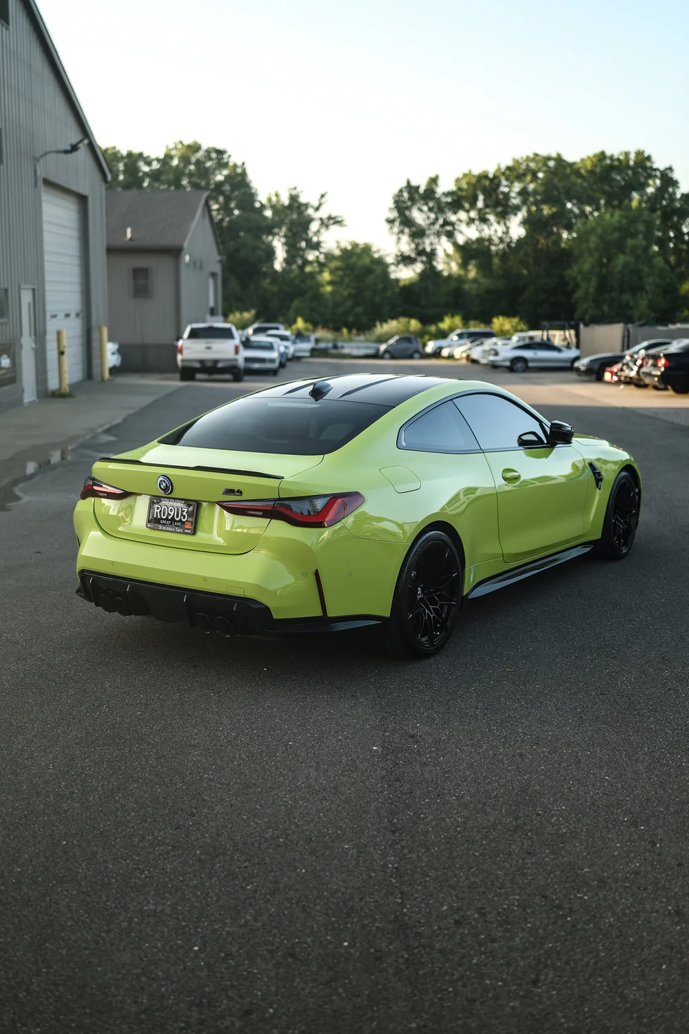 Green BMW M4 Competition with ceramic window tint