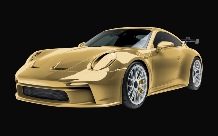 Coverage diagram showing every painted panel protected in the Ascend full body paint protection film package
