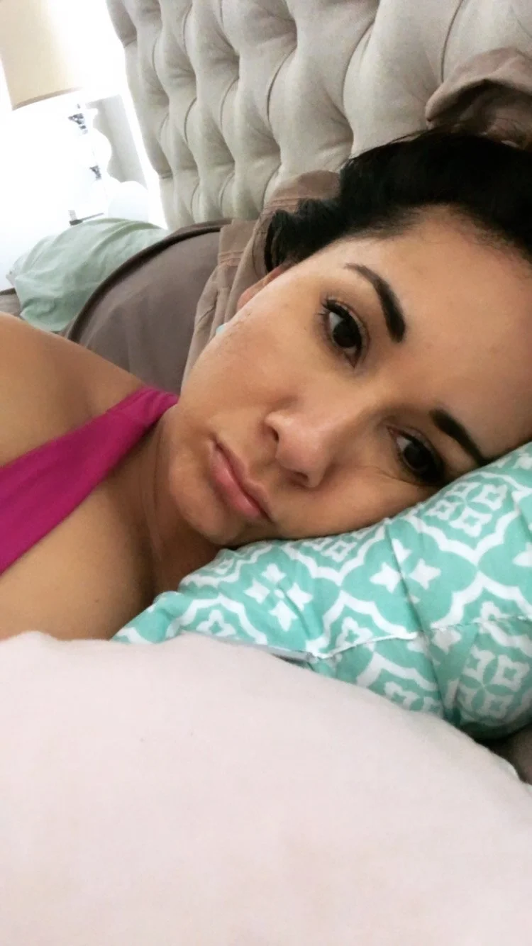 Stephanie resting during recovery