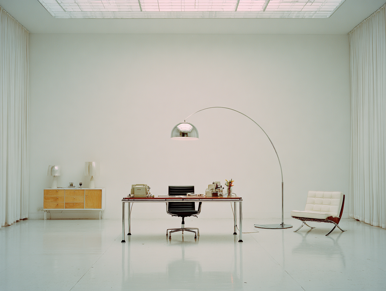 A bright, minimal studio workspace
