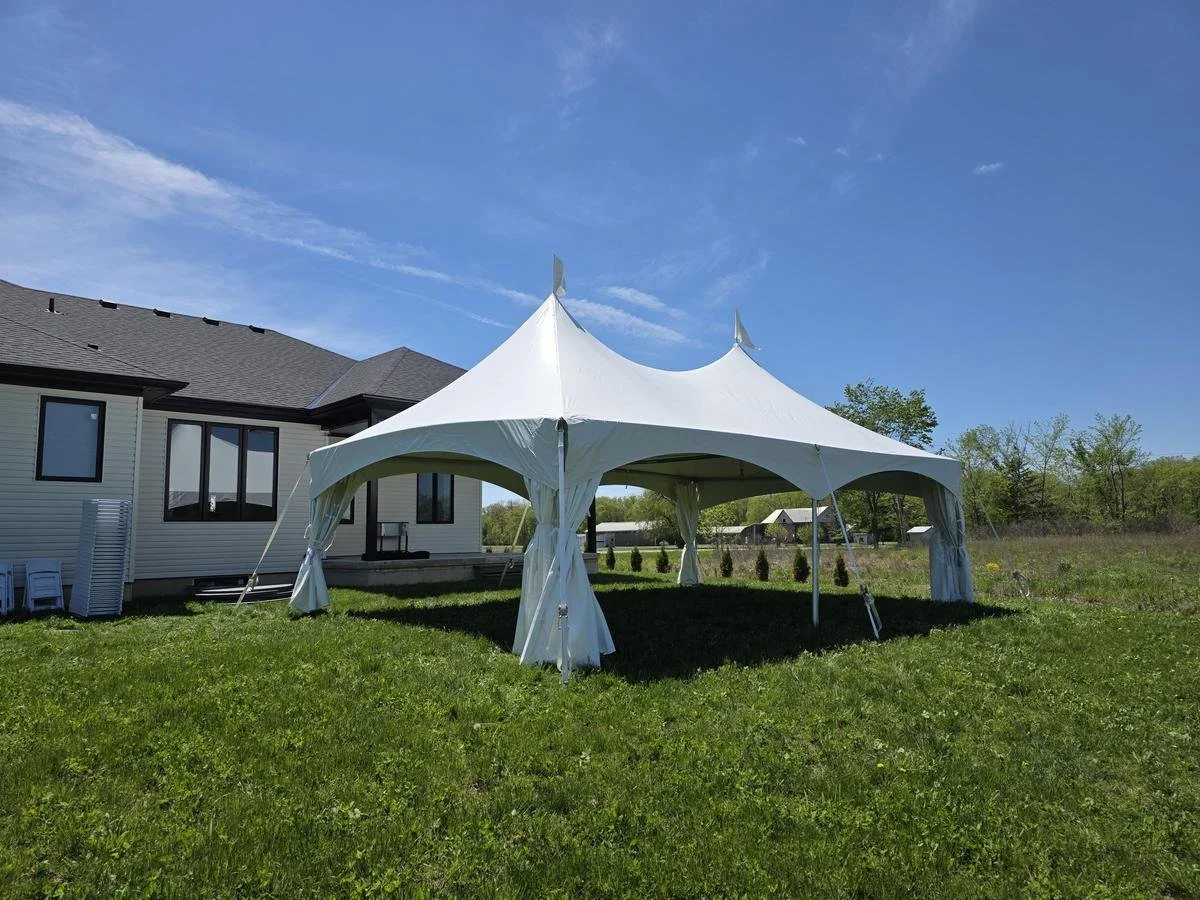 High peak marquee tent setup