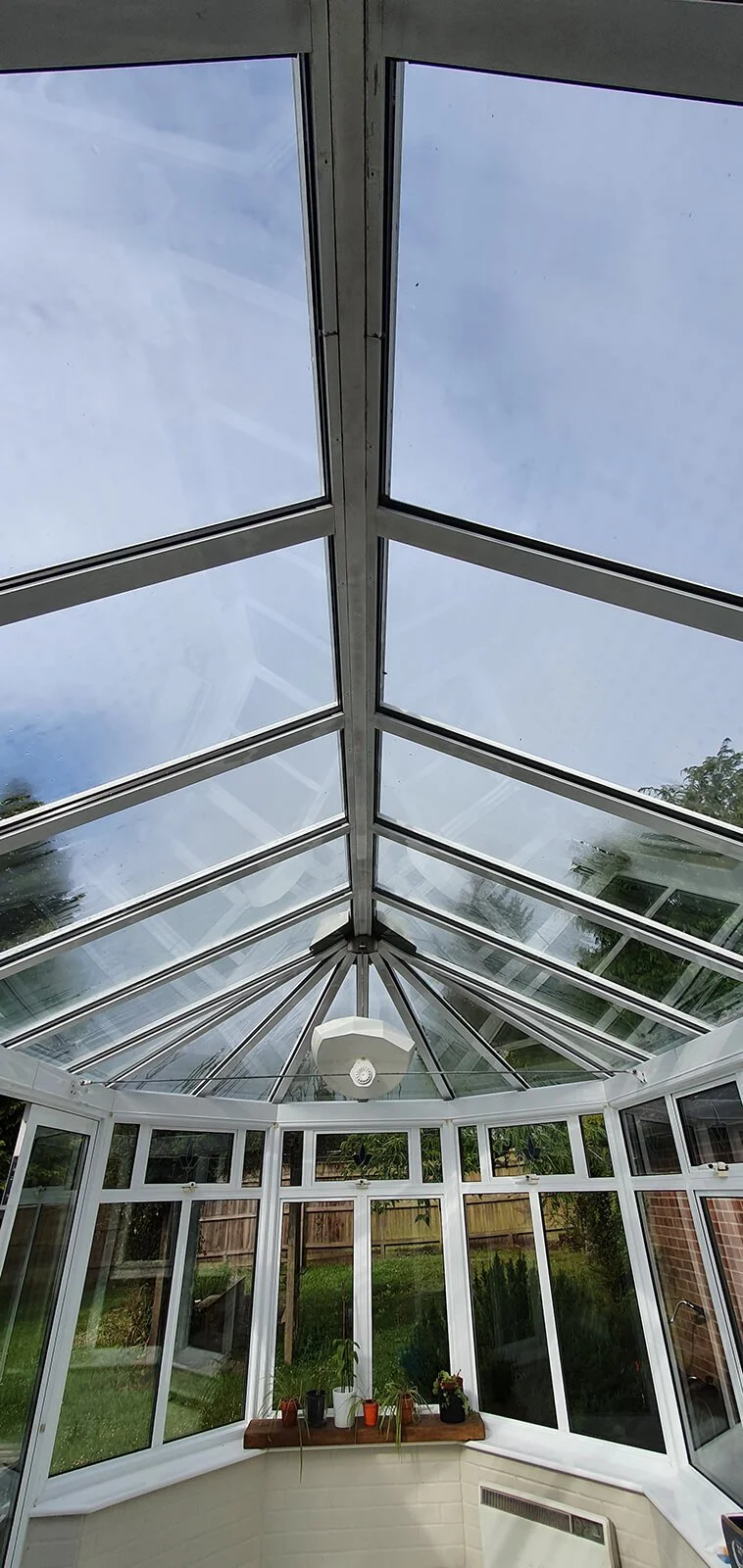 Before: conservatory without window film