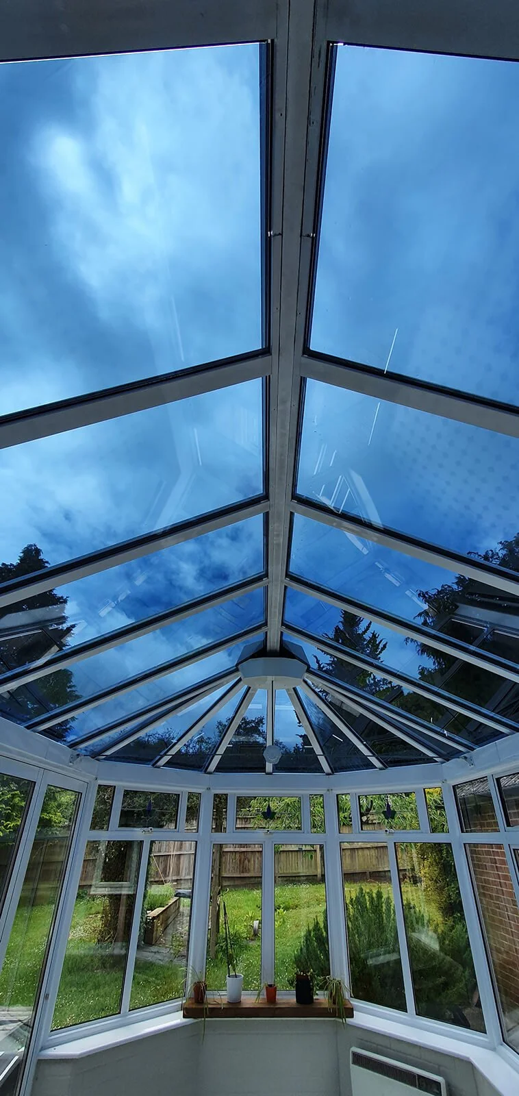 After: conservatory with solar control window film installed — Hampshire