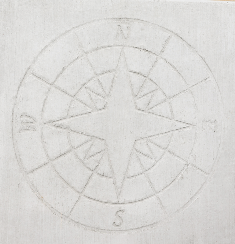 Compass stamped concrete