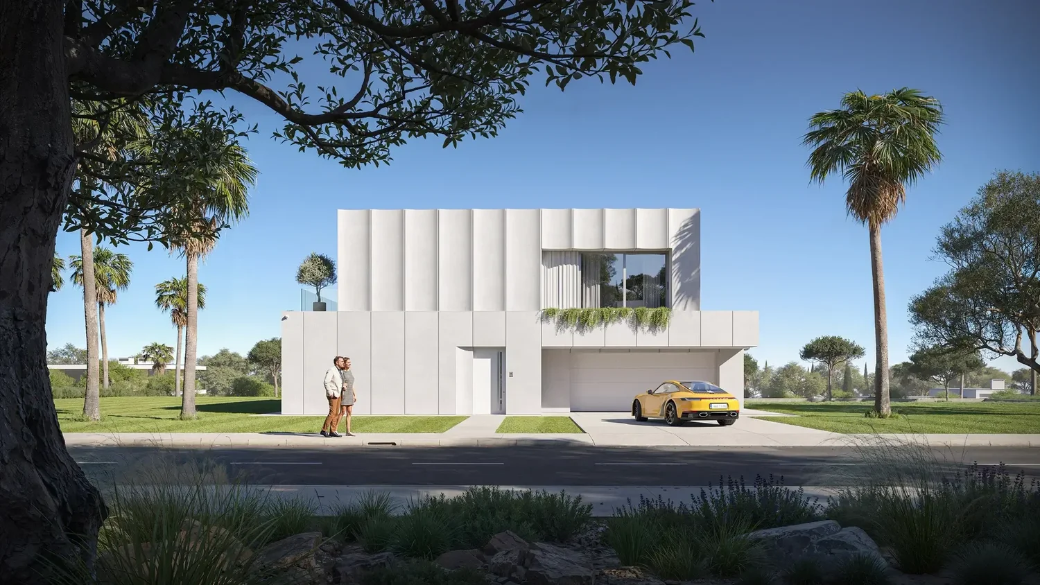 House in White — visualization by Pavel Garkusha; architecture reference by UCEES