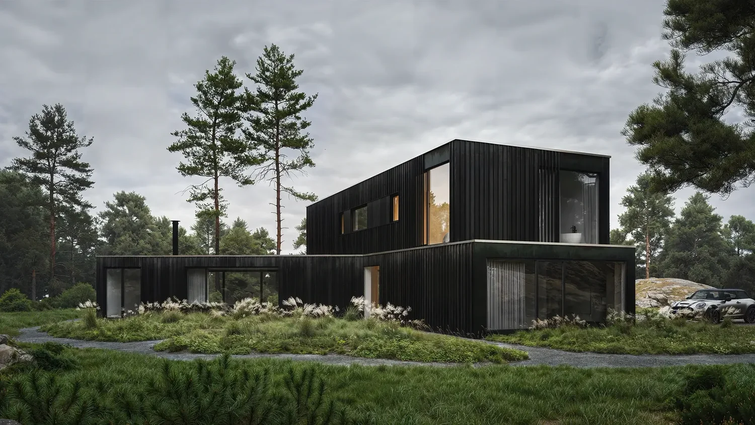 Forest House Oostvoorne — visualization by Nataliia Klochko; architecture reference by Kumiki