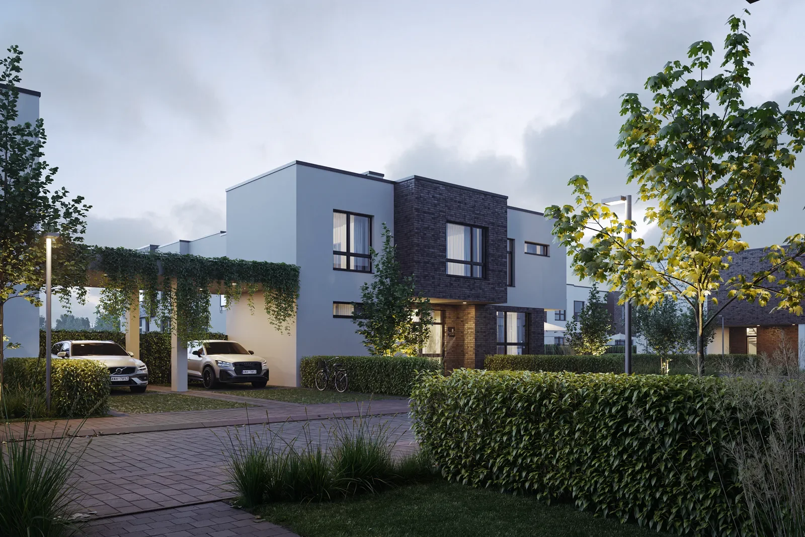 Townhouses in Lypovy Rosy — visualization by Bobak Studio, Lviv, Ukraine