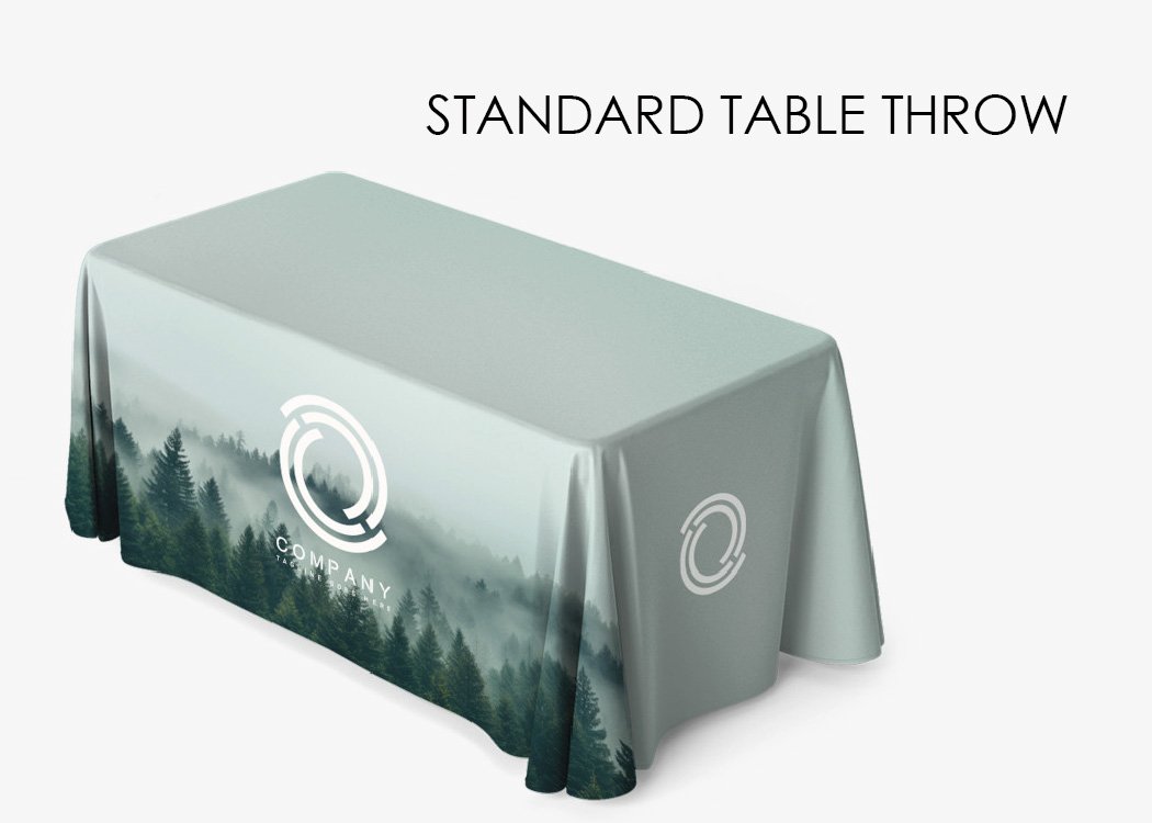 Custom Printed Standard Closed Back 4-Sided Table Throw