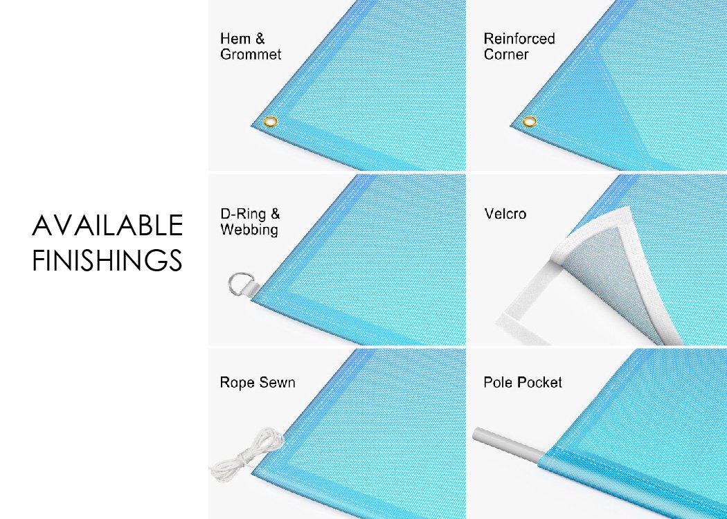 Full Color Printed UV Mesh Banner Finishings