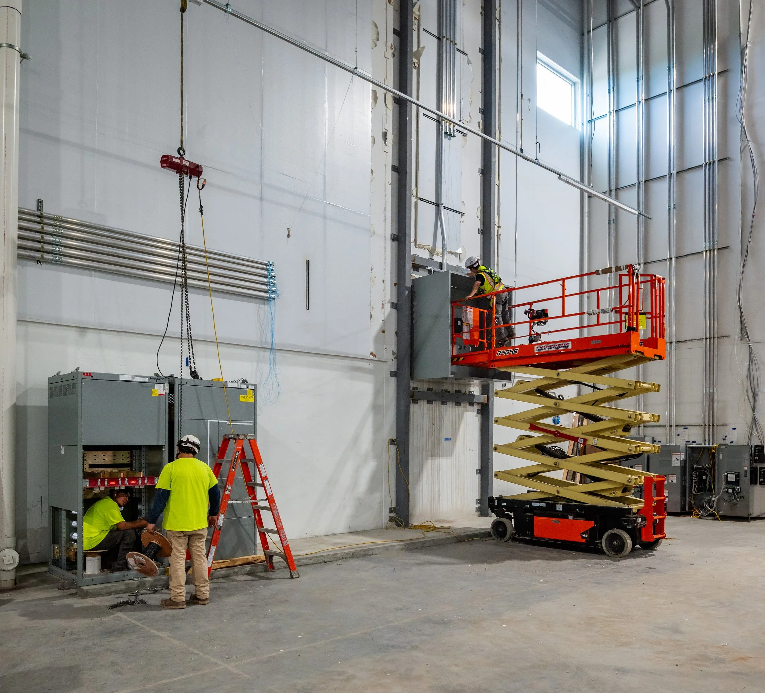 Amazon fulfillment facility — electrical construction documentation photography Jersey City NJ