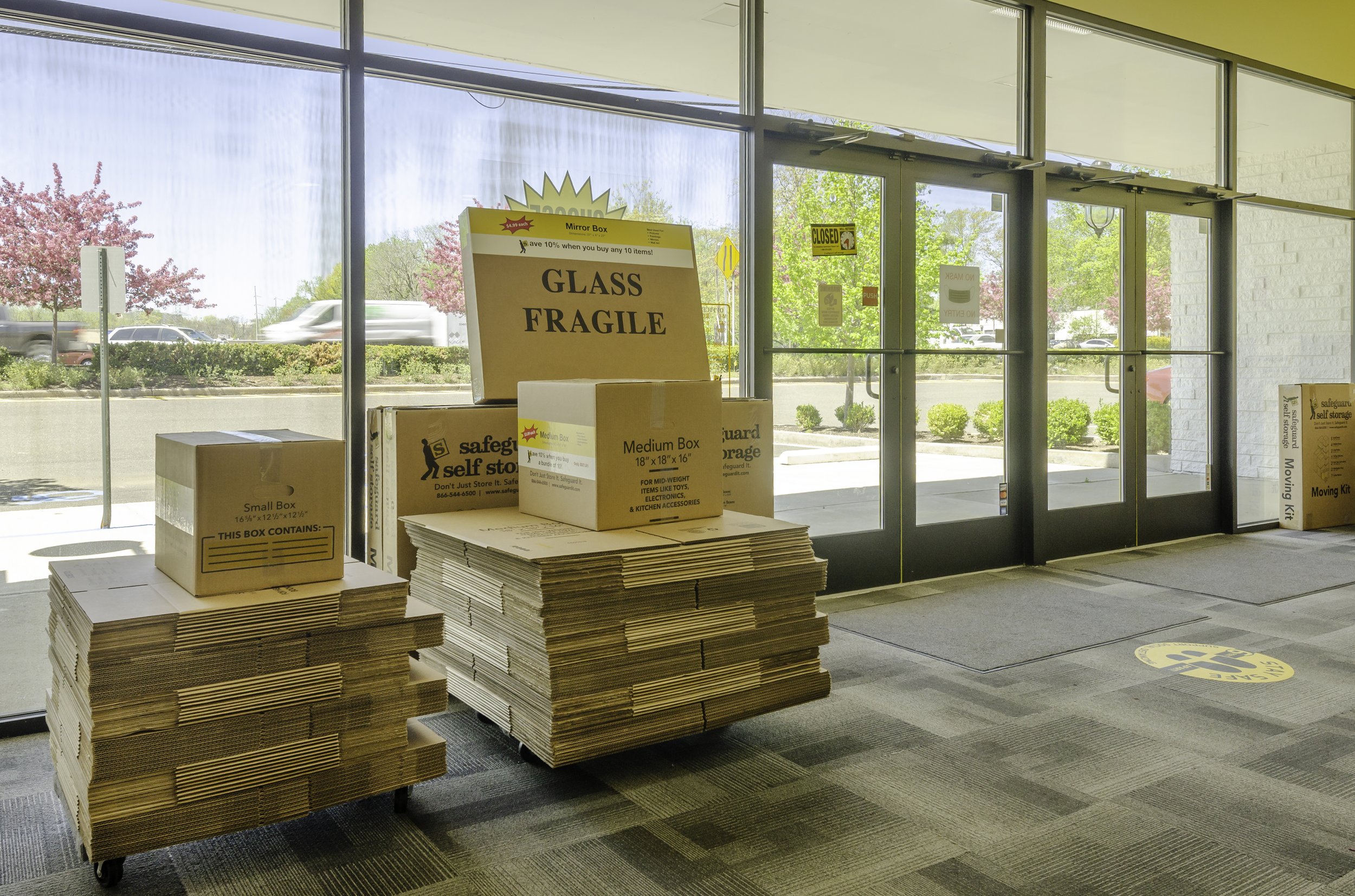 Safeguard Storage lobby packing supplies