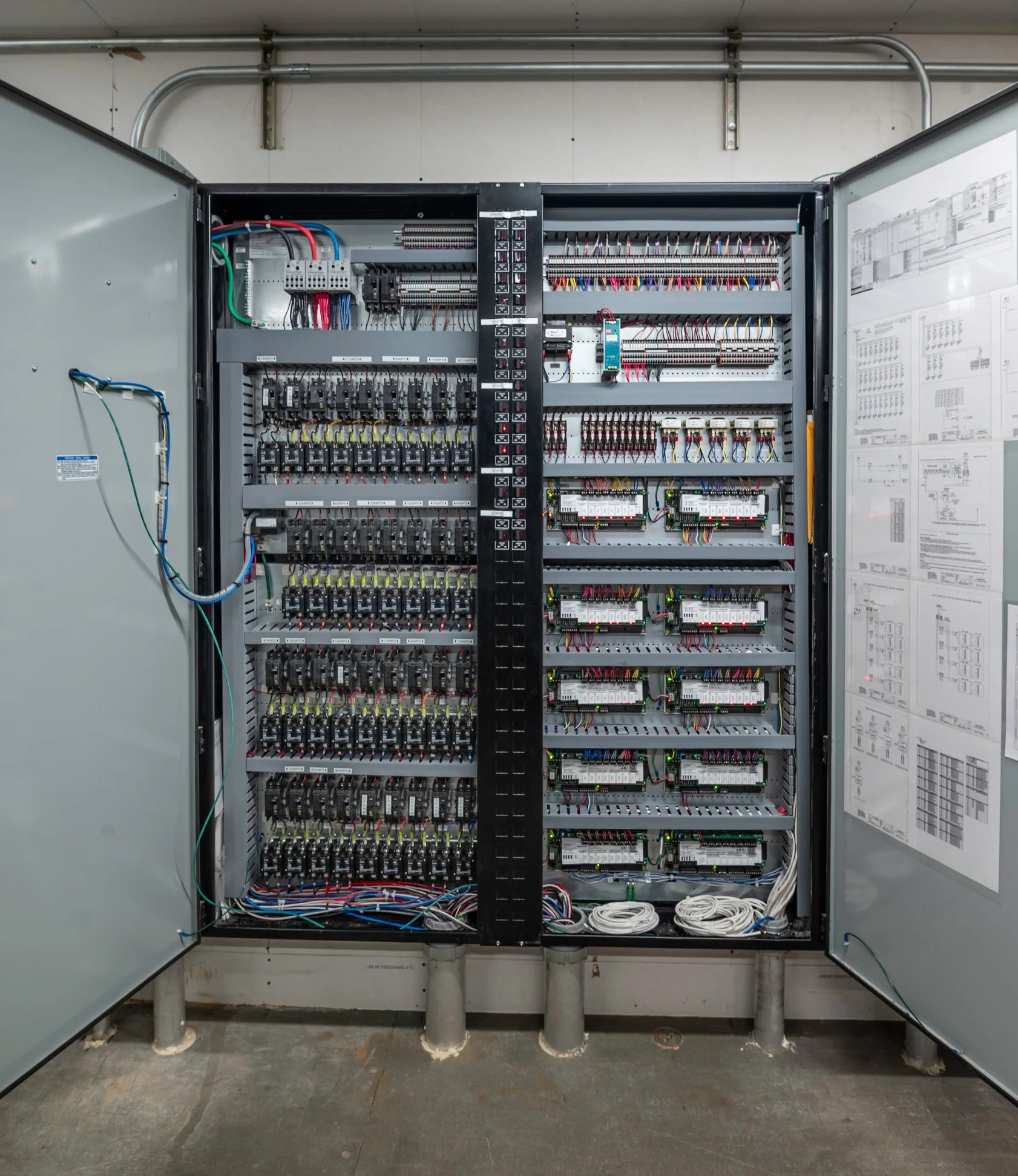 Uncle Giuseppe's electrical control panel — CM Richey Electric installation photography