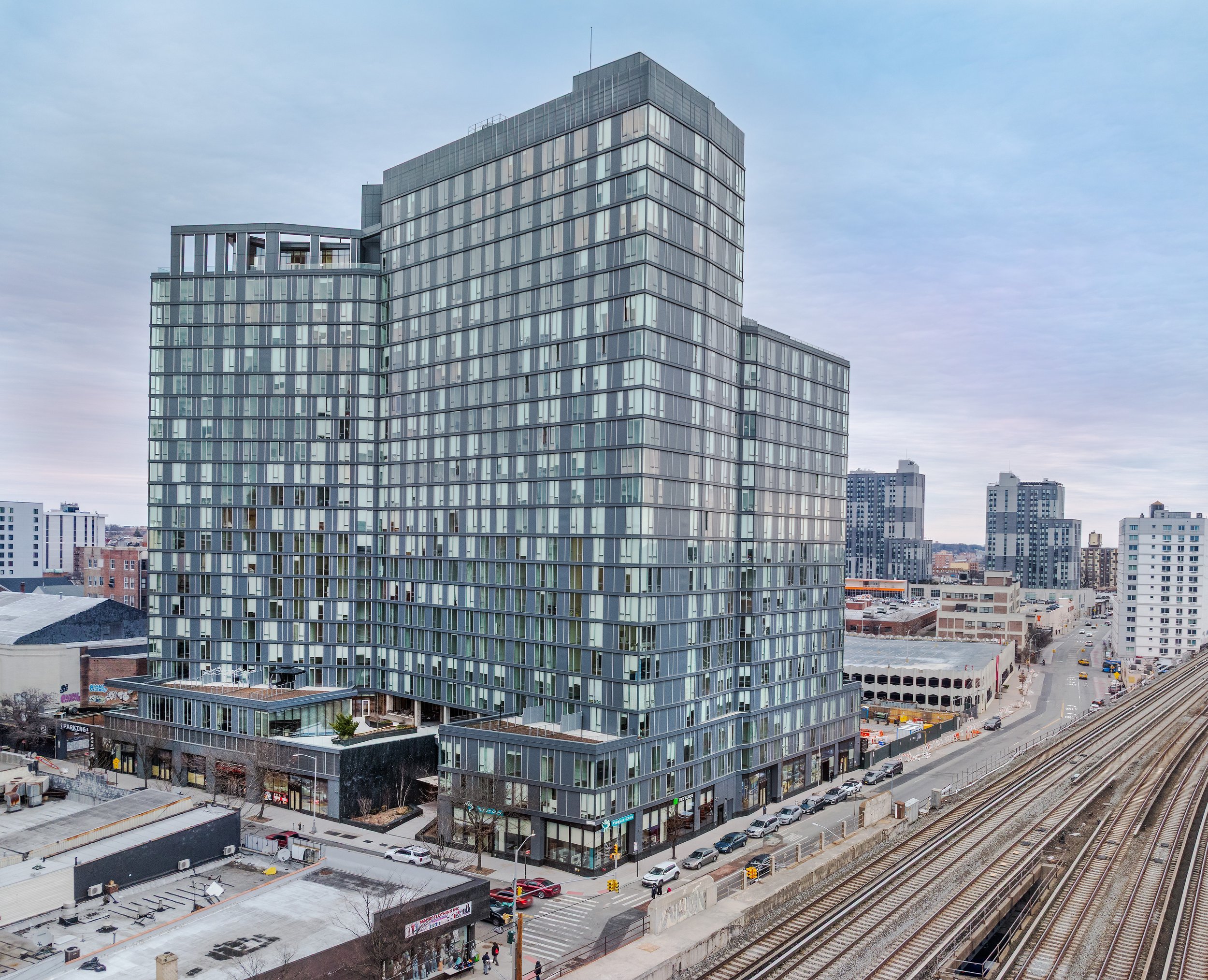 Archer Towers aerial drone documentation Jamaica Queens NYC