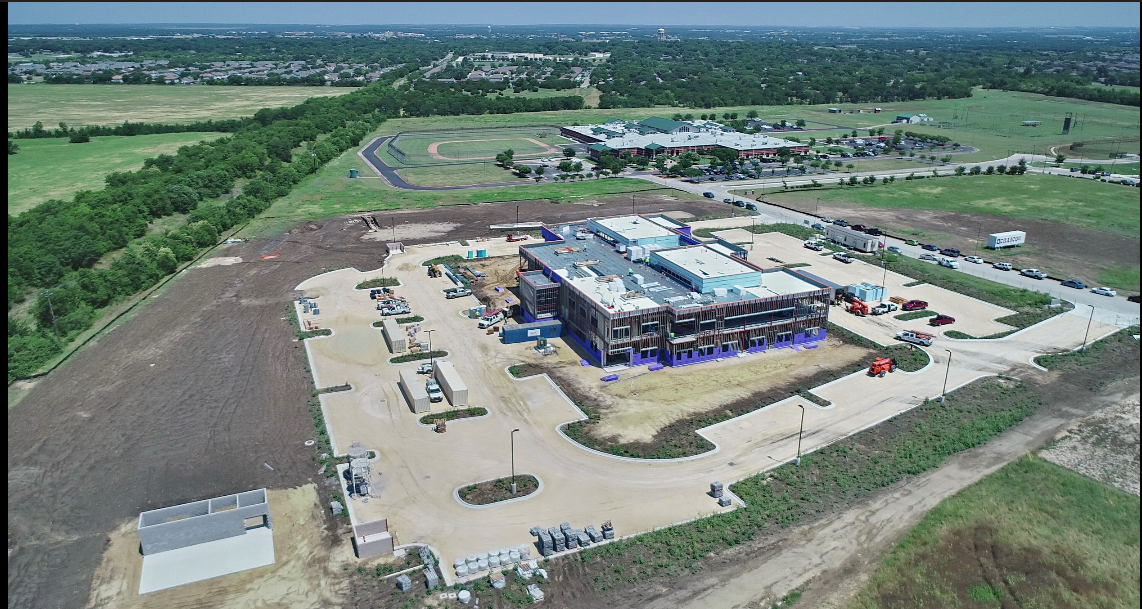 Construction phase 3 aerial overview drone documentation